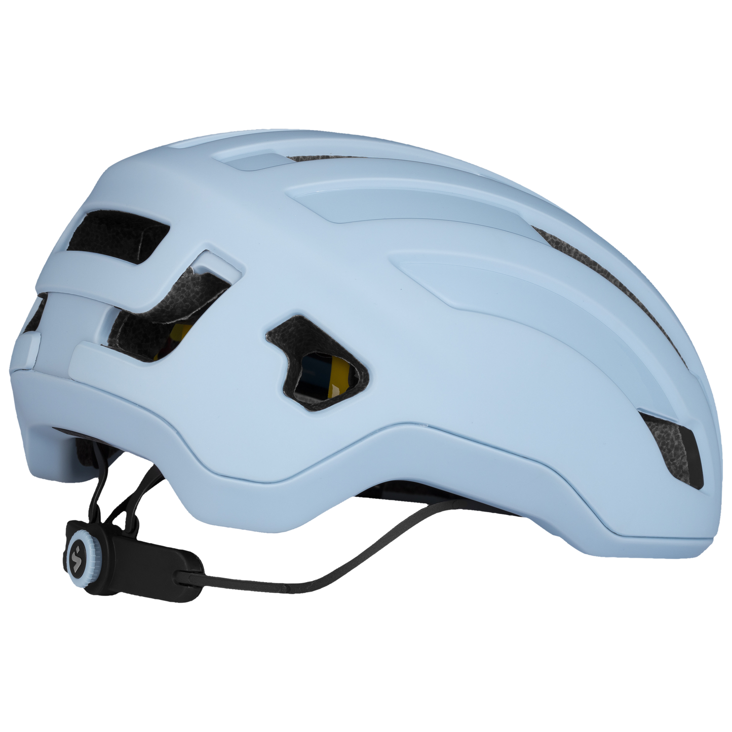 Versatile frost blue helmet that combines style and functionality for both competitive cycling and casual use.