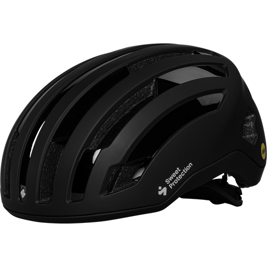 Matte black Outrider Mips helmet designed for all types of road and gravel biking, offering sleek protection and comfort.