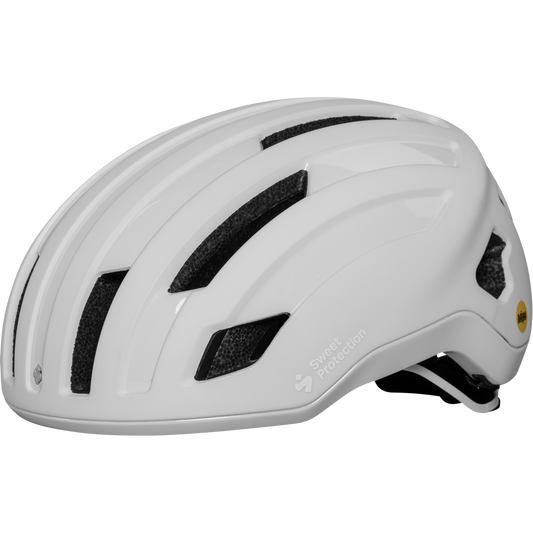 Matte white Outrider Mips helmet designed for all road and gravel biking, combining style with superior protection.