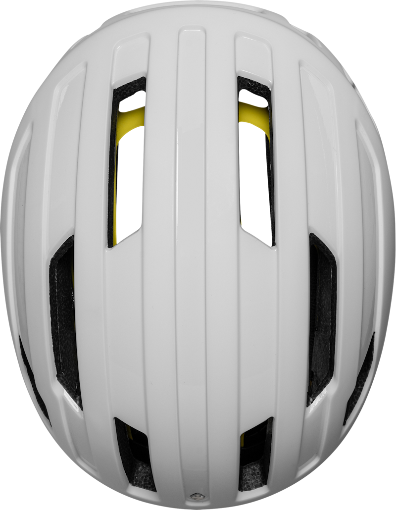 Customizable cycling helmet that includes comfort pads in two thicknesses, allowing for a tailored fit.