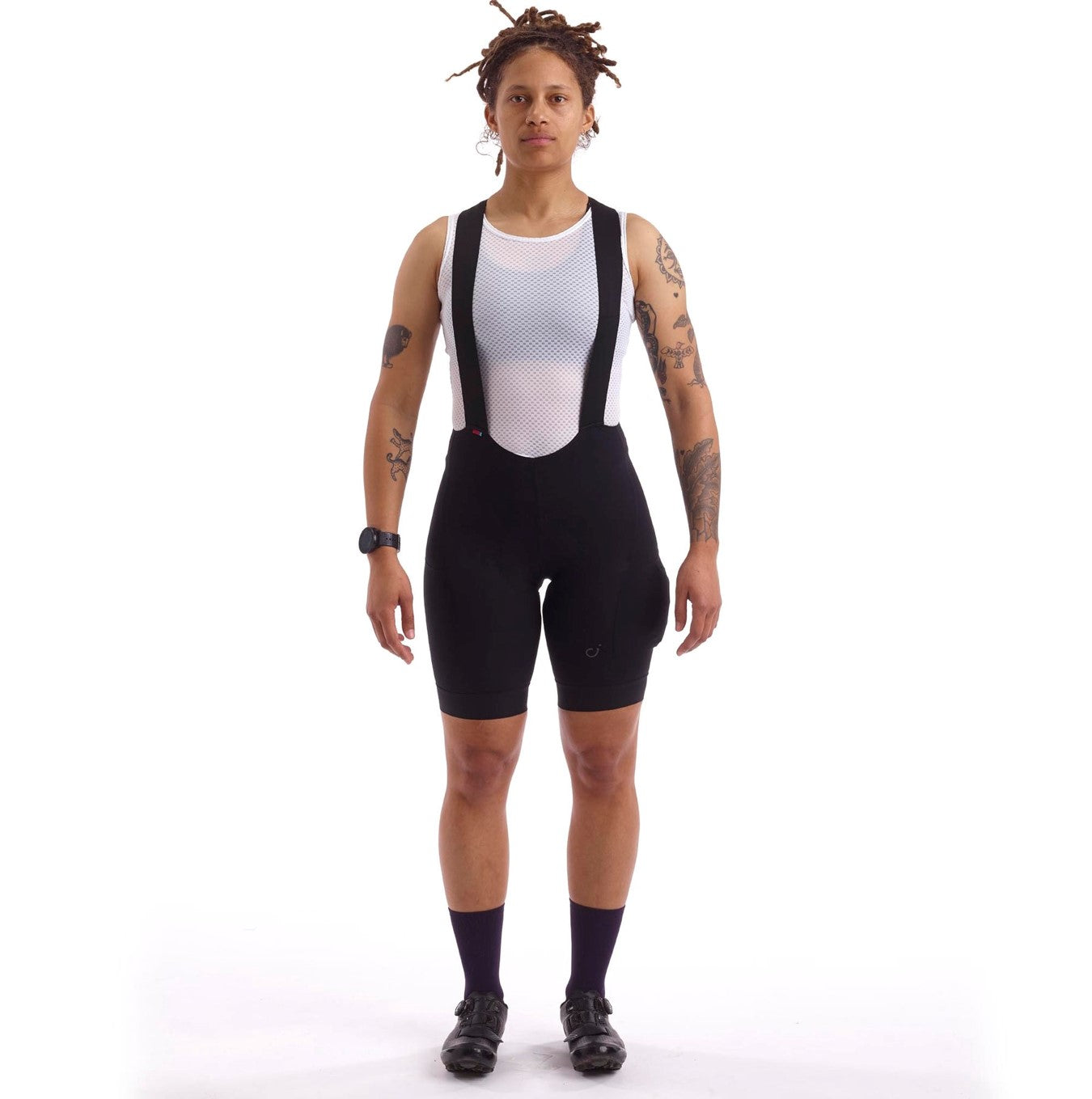 Lightweight black Utility Bib Shorts featuring Velocio’s lightest fabric, designed for comfort during rides.
