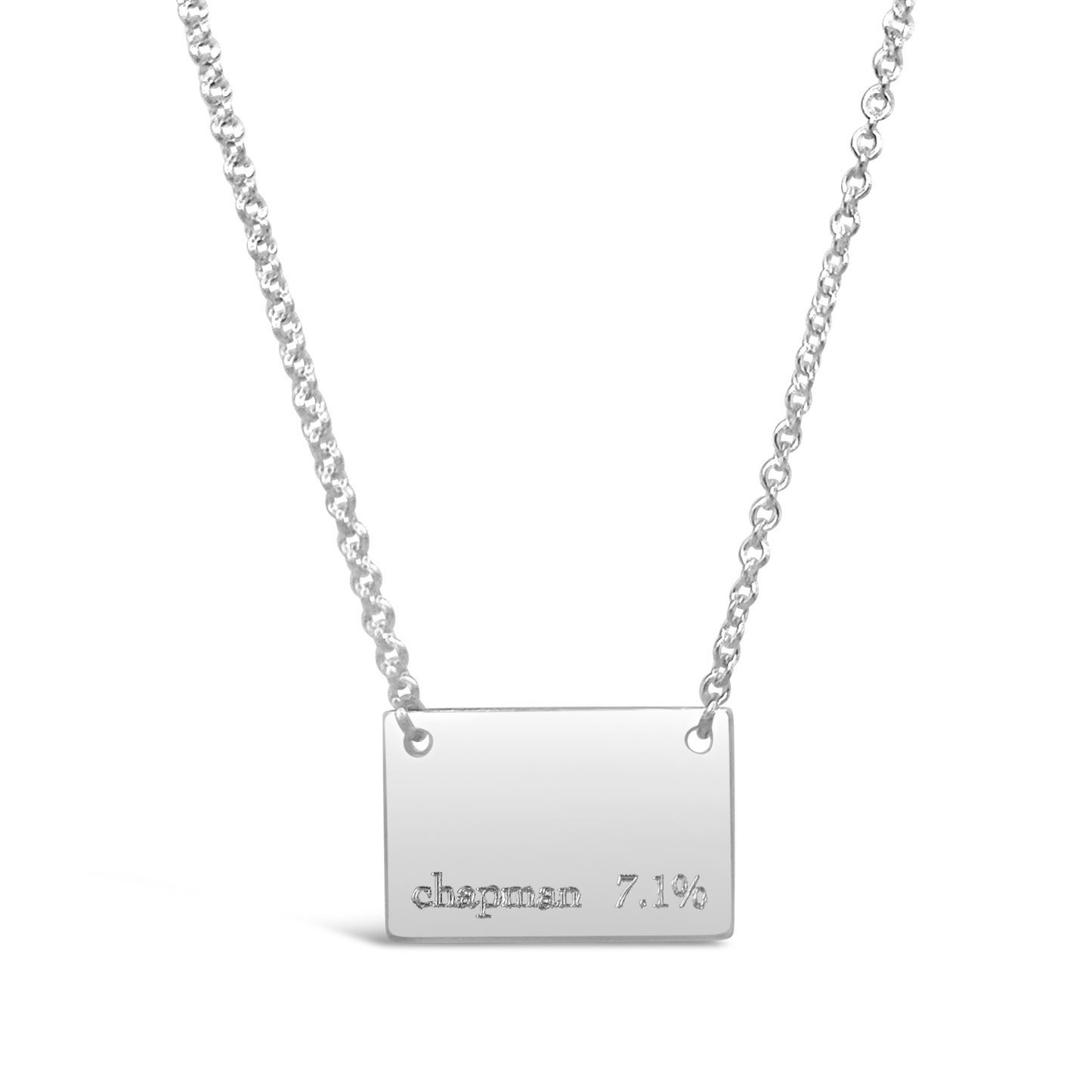 chapman Flagstaff Elevation Necklace - Horizontal Bar: 1.25" long
Classic cable chain can be worn 16" - 18"
Sterling Silver