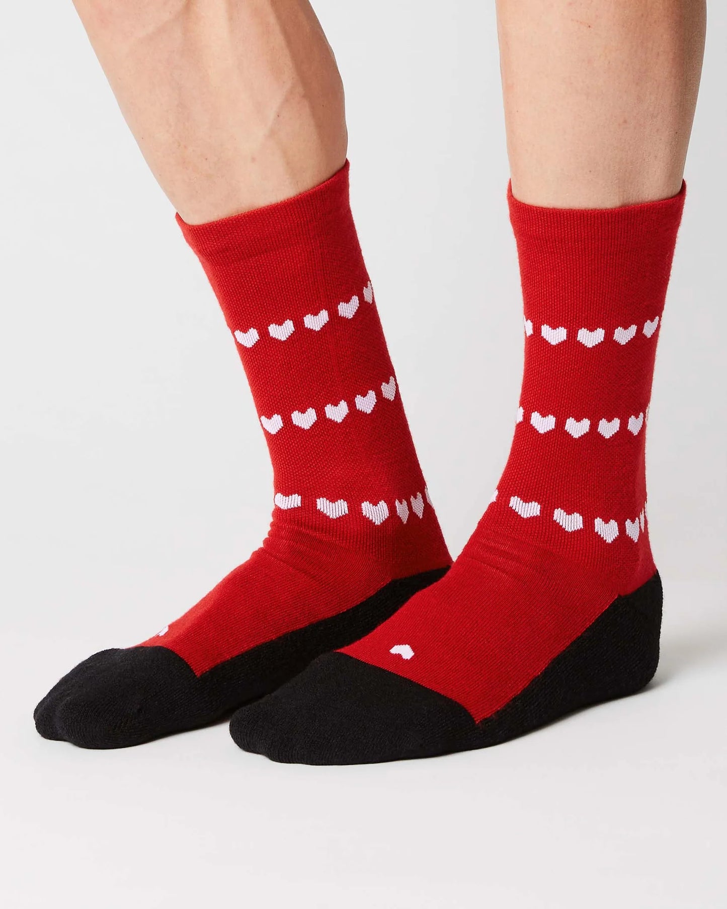 Merino Socks - Heart Red