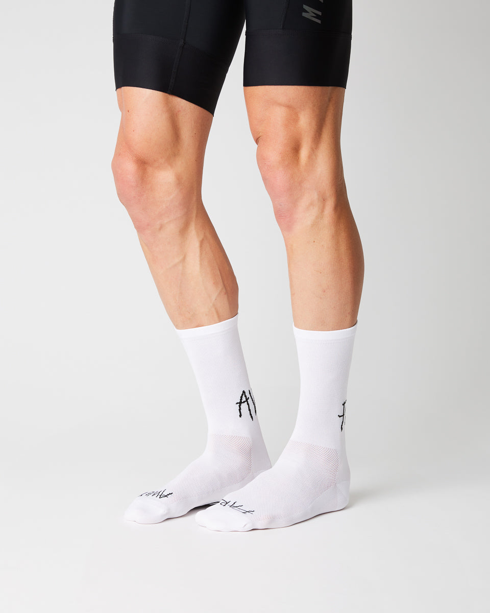 side view Far Away Socks - White
