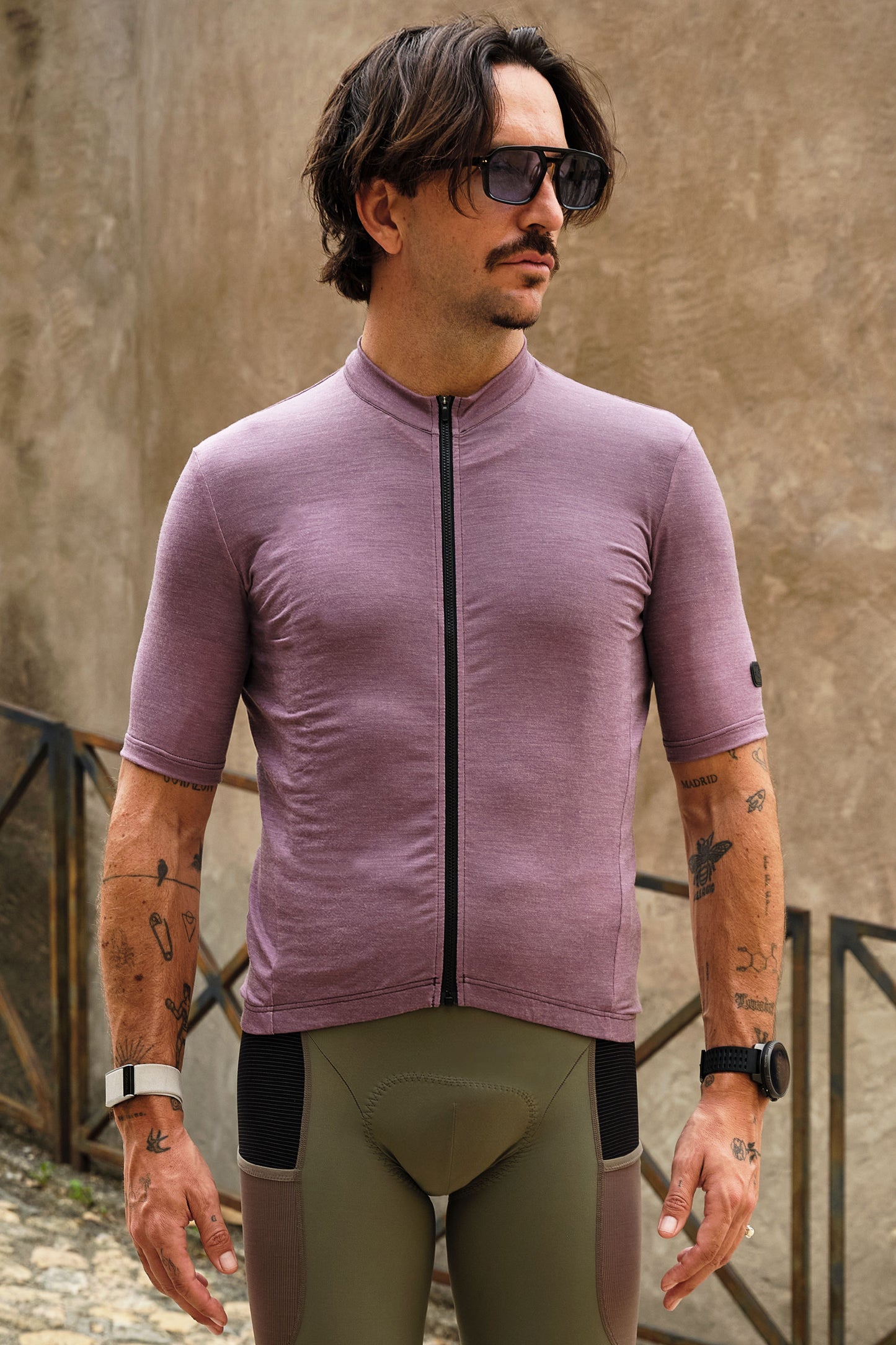 Grapeade jersey that provides natural odor resistance for extended wear during adventures.