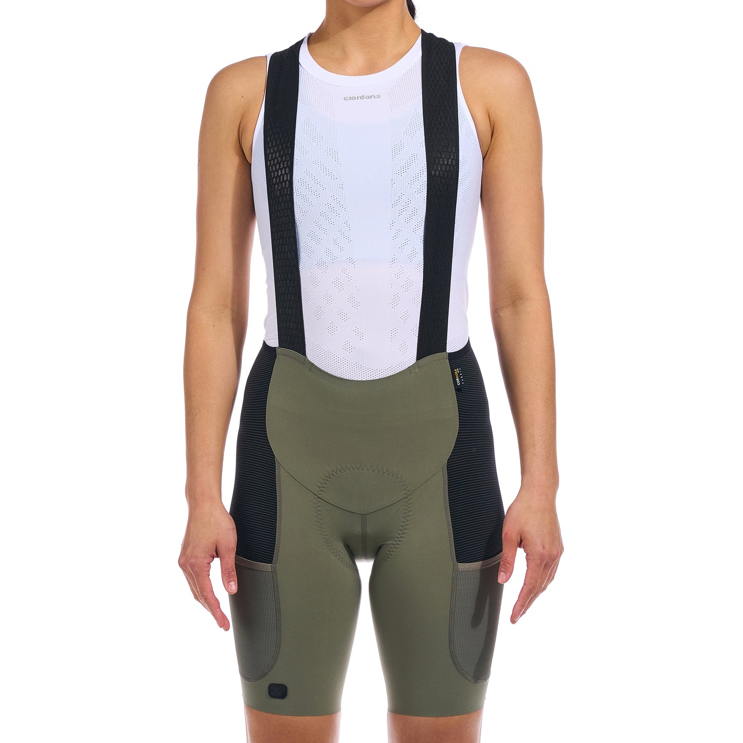 Cassiopeia Beyond Gravel bib shorts, equipped with aloe vera infused Cirro S-W chamois for comfort.