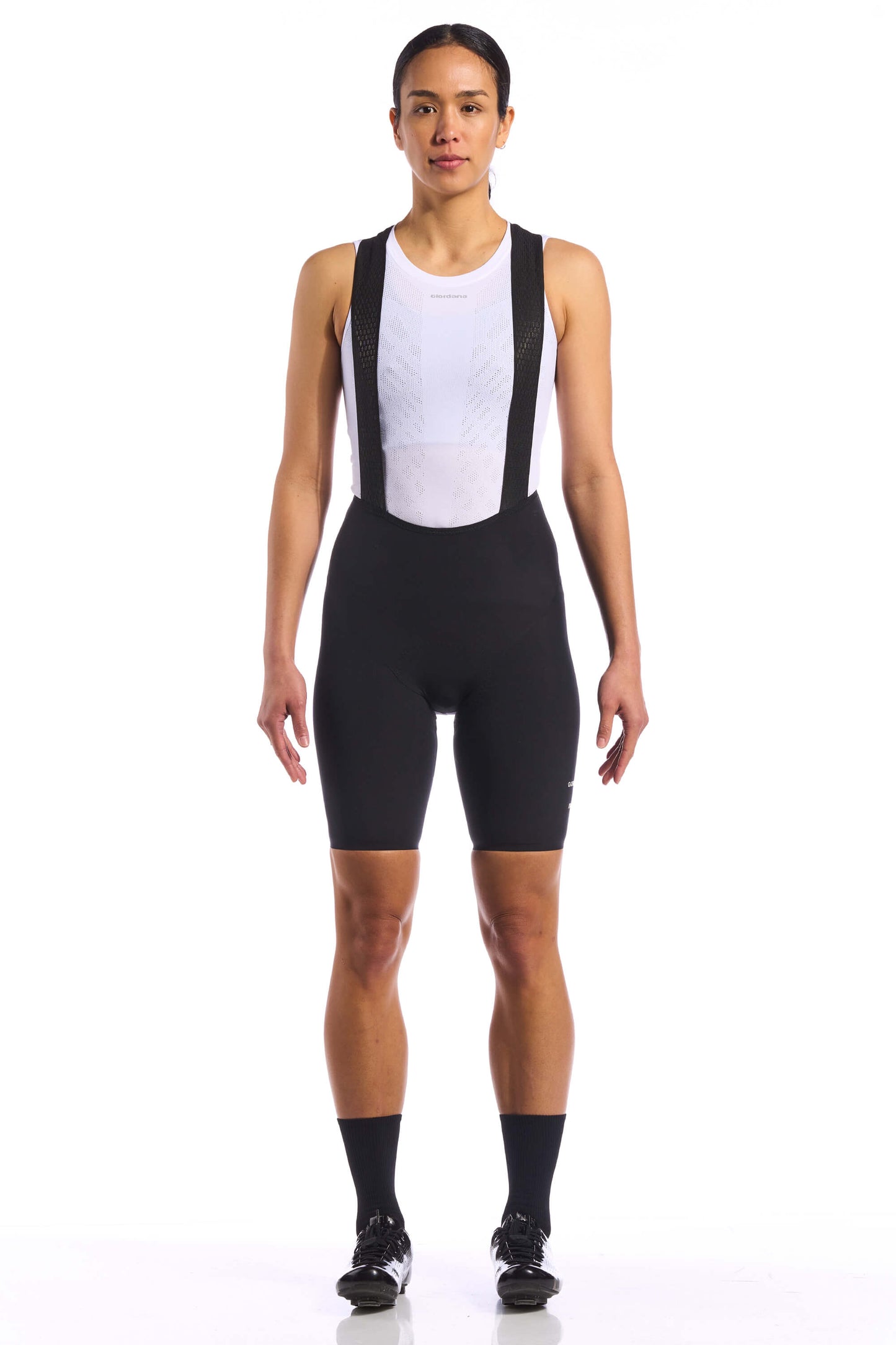 Image of the woven construction of The KB Bib Shorts, providing a high compression feel while allowing for natural movement, available on Cassiopeia US.