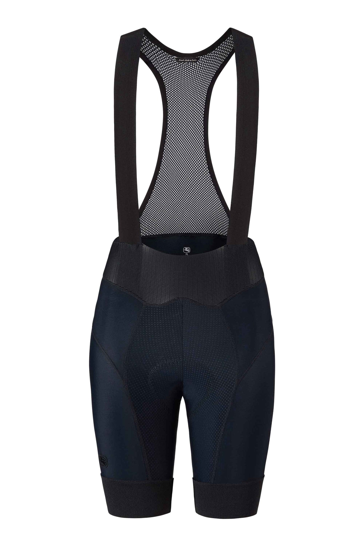 Women's black FR-C Pro bib shorts with straps and shorter inseam designed for cycling.