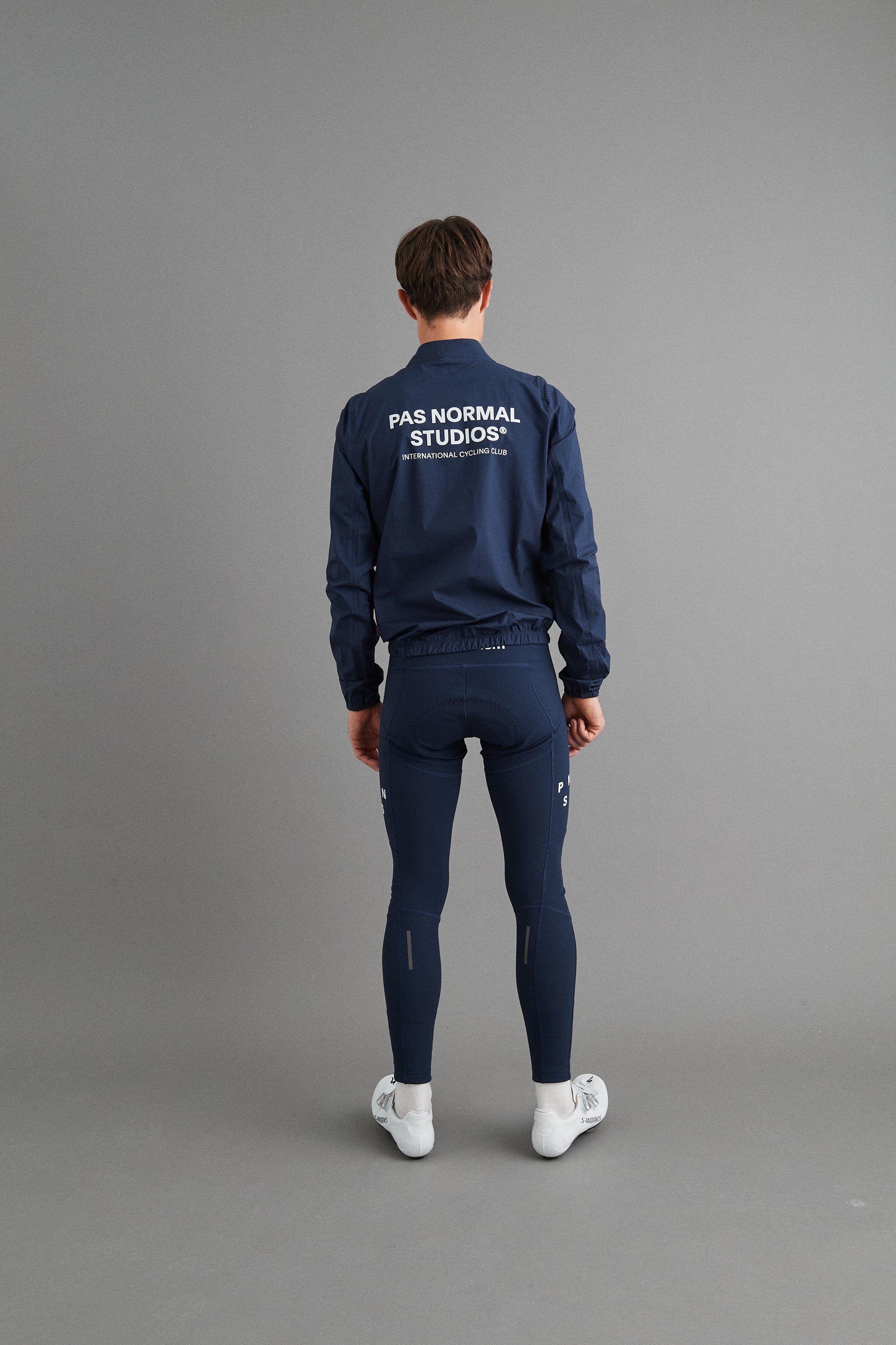 Back view of Men's Mechanism Pertex Rain Jacket Navy by PAS Normal