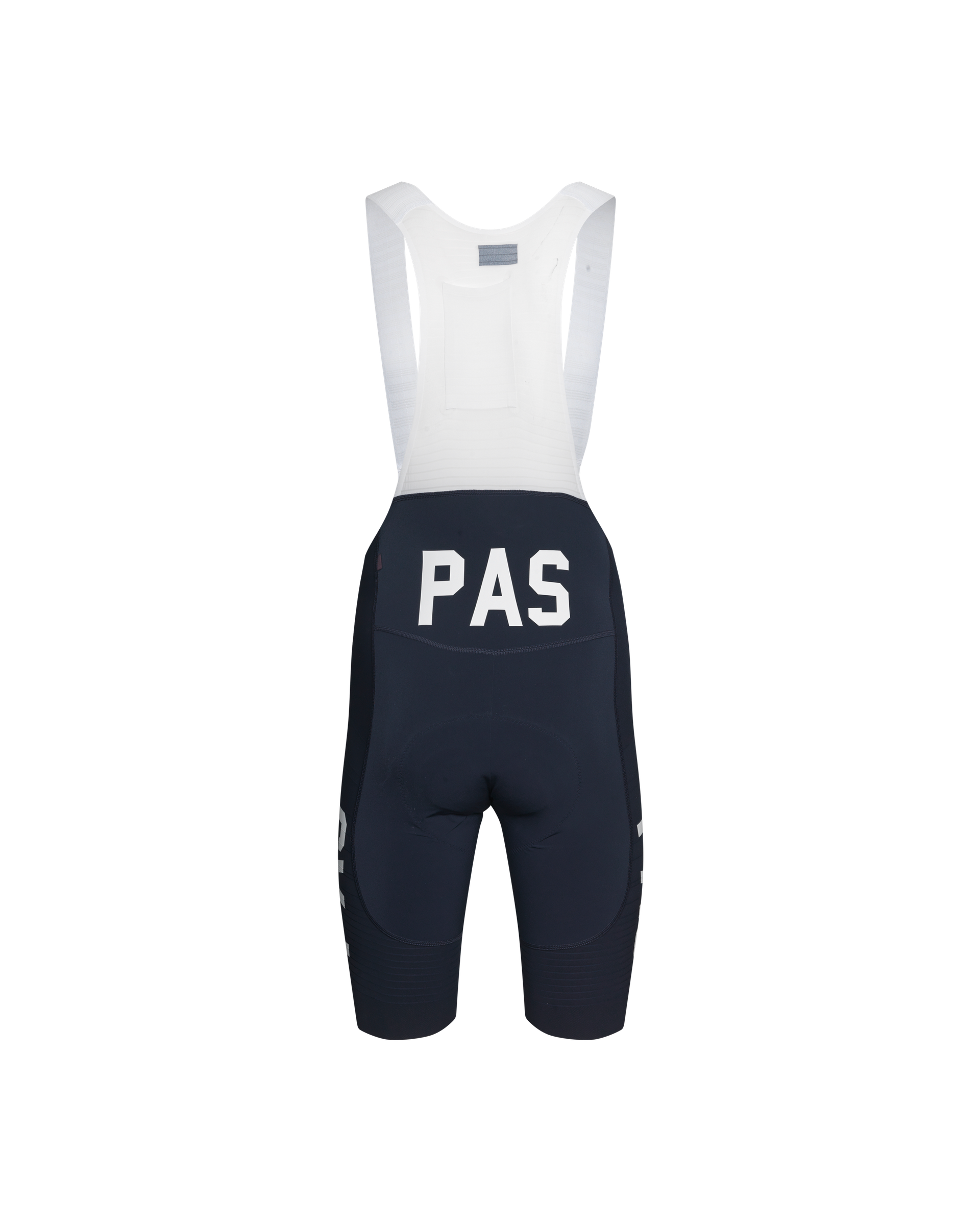 Back detail showing fit and support design of navy Men’s PAS Mechanism Pro Bibs.
