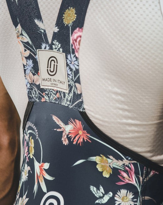 Navy Floral Bibs