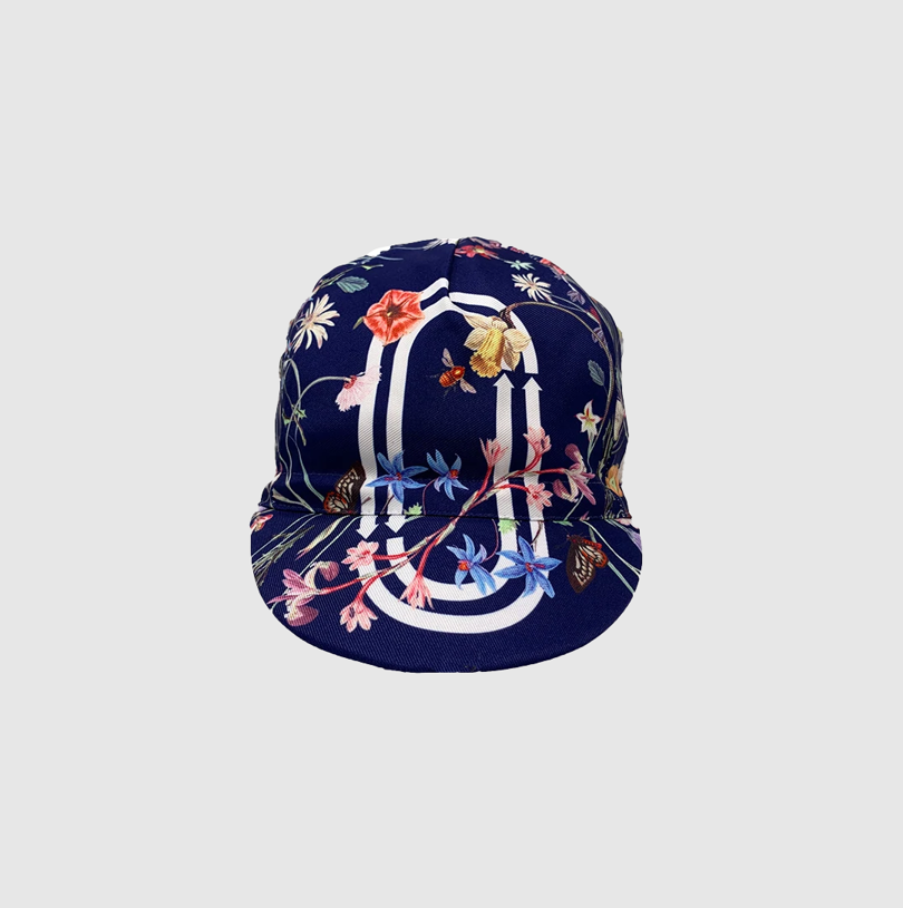 Navy Floral Cap