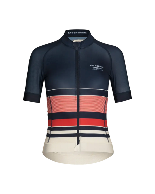 Women's Mechanism Late Drop Jersey in Navy, showcasing aerodynamic fit and lightweight fabric.
