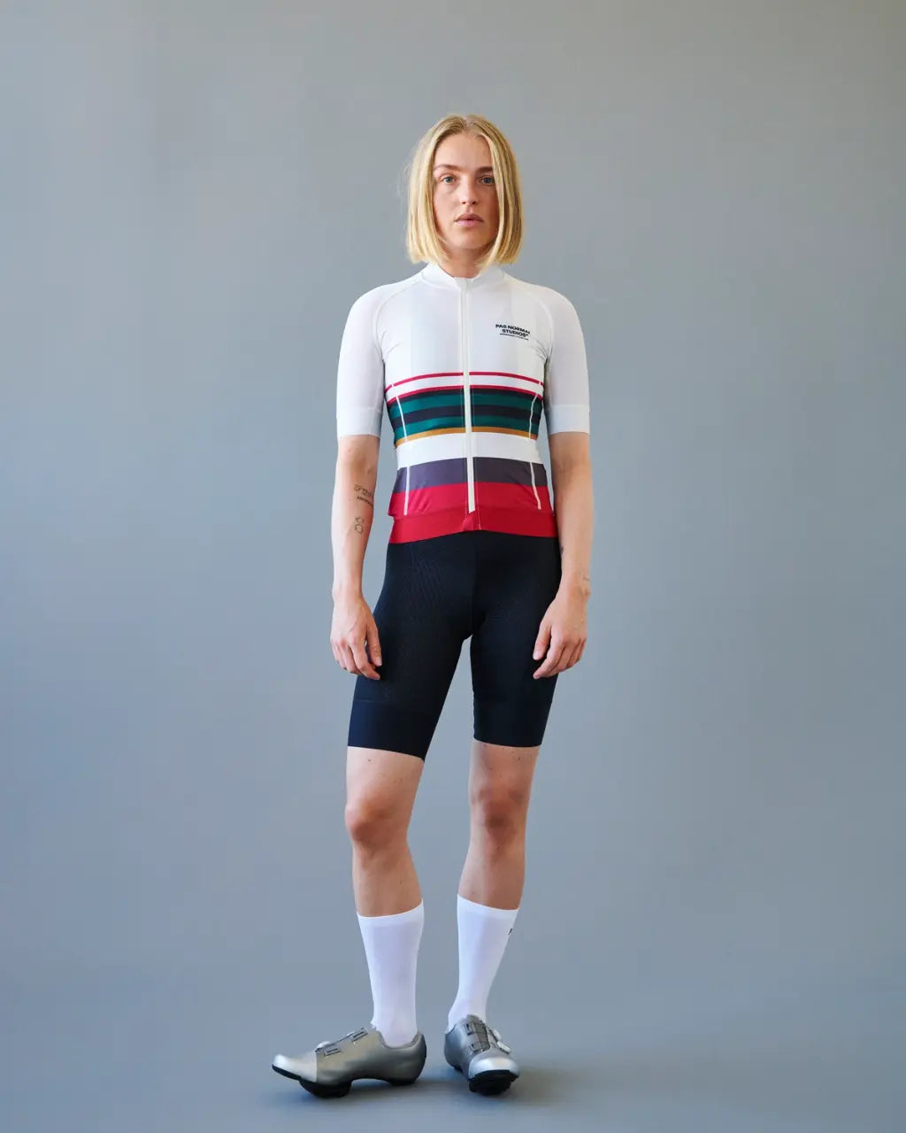 Mechanism Jersey paired with cycling shorts and gear by PAS NORMAL
