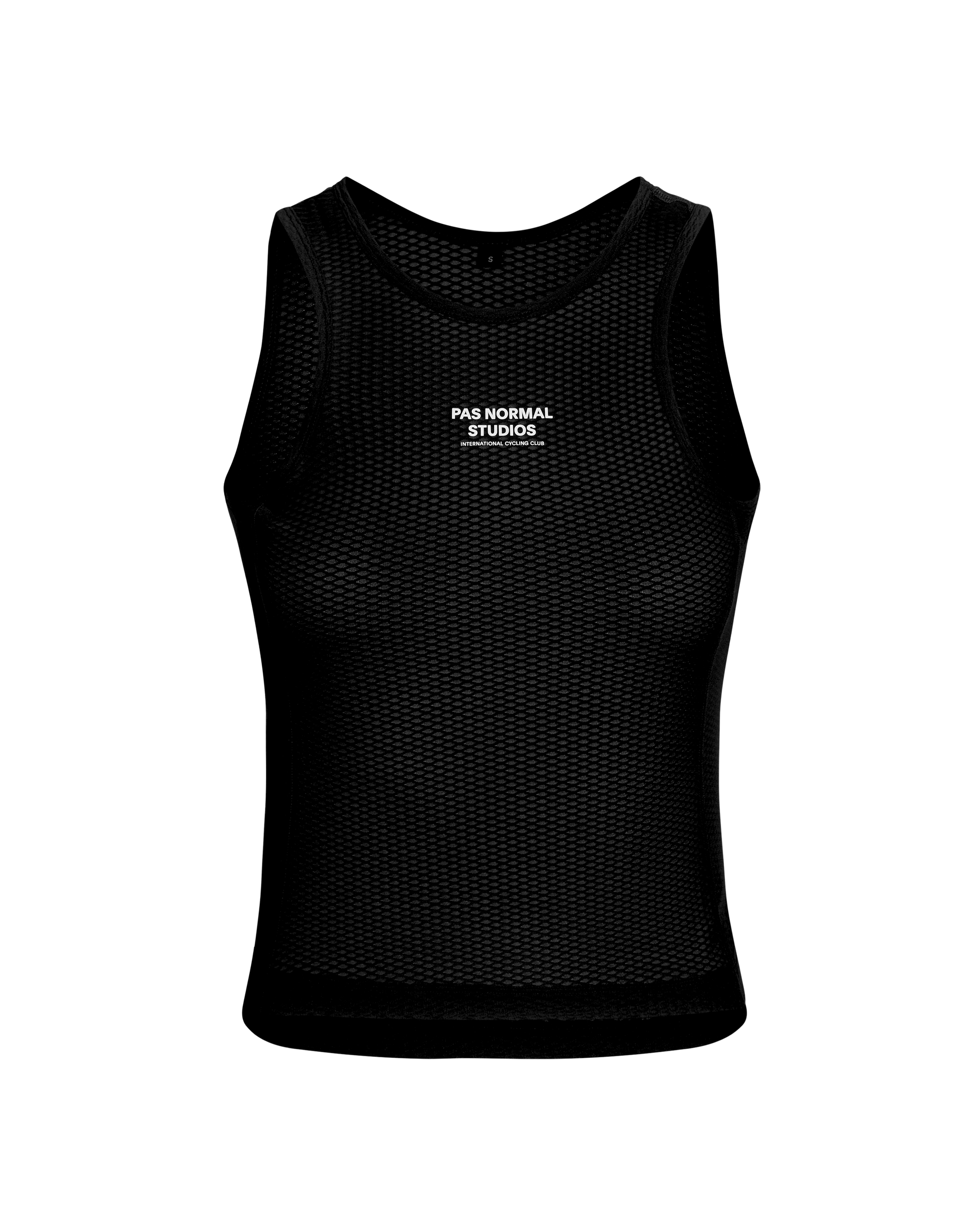 Women's Sleeveless Base Layer - Black by PAS NORMAL STUDIOS, showcasing lightweight, breathable mesh for moisture control.