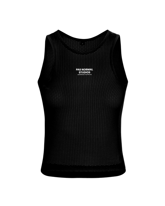 Women's Sleeveless Base Layer - Black by PAS NORMAL STUDIOS, showcasing lightweight, breathable mesh for moisture control.