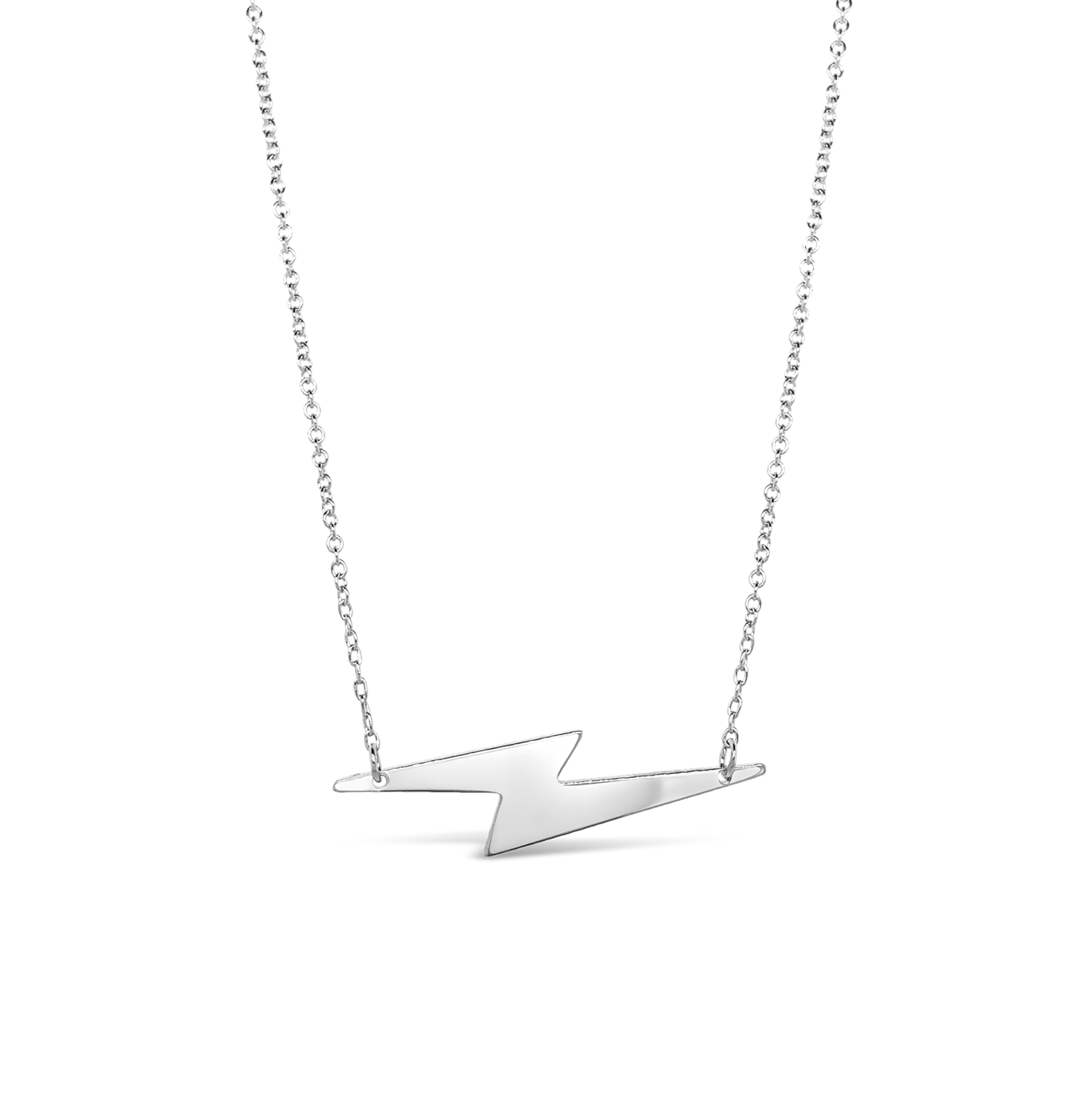 Power Up Necklace - Silver Classic cable chain can be worn at 16" or 18".