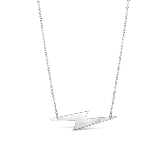 Power Up Necklace - Silver Classic cable chain can be worn at 16" or 18".