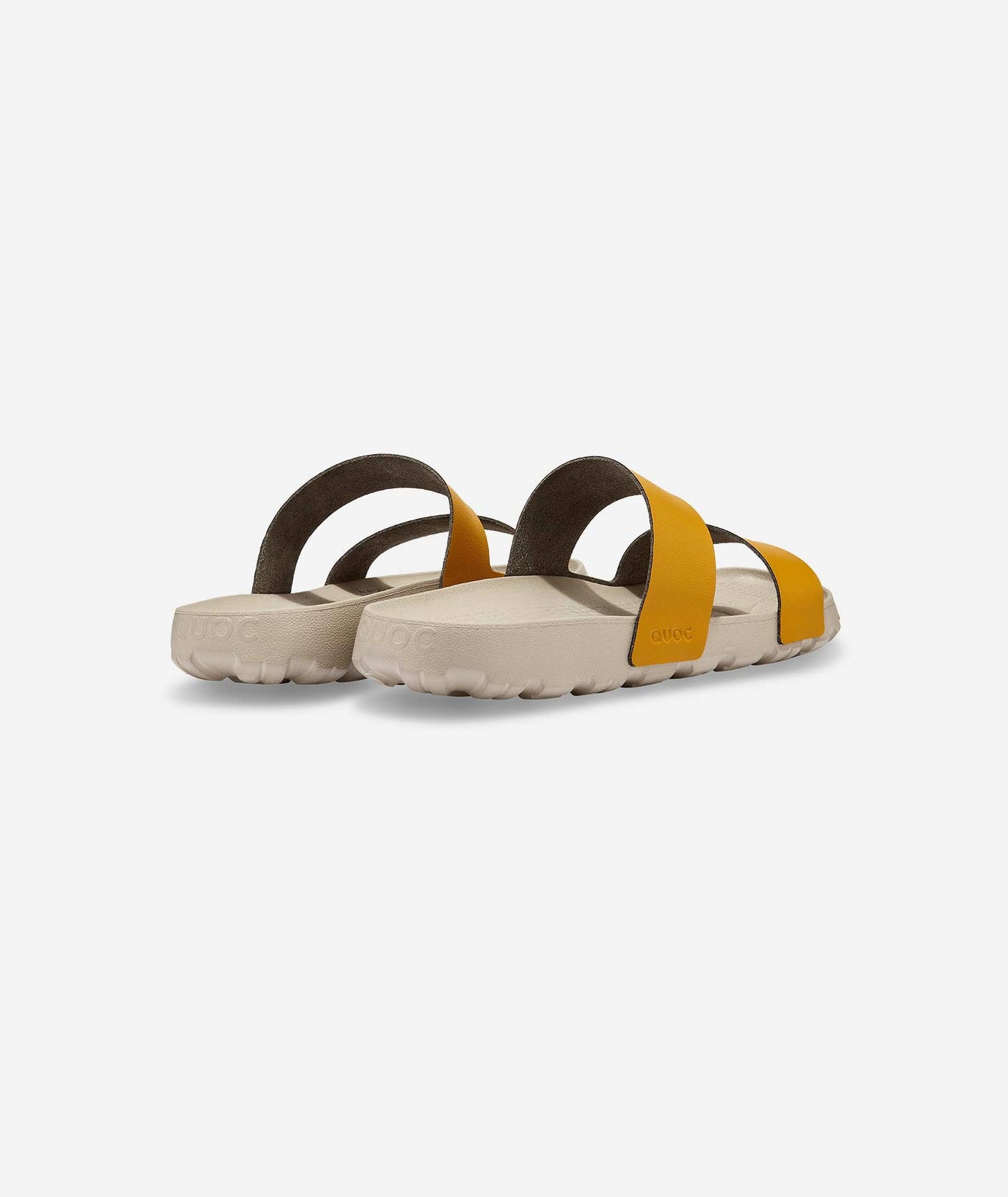 Side view of the Amber Lala Slide, highlighting anti-slip tread and dual straps.
