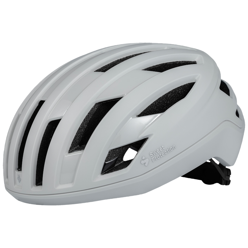 A white Fluxer Mips helmet designed for cycling, featuring ventilation holes and a sleek design.