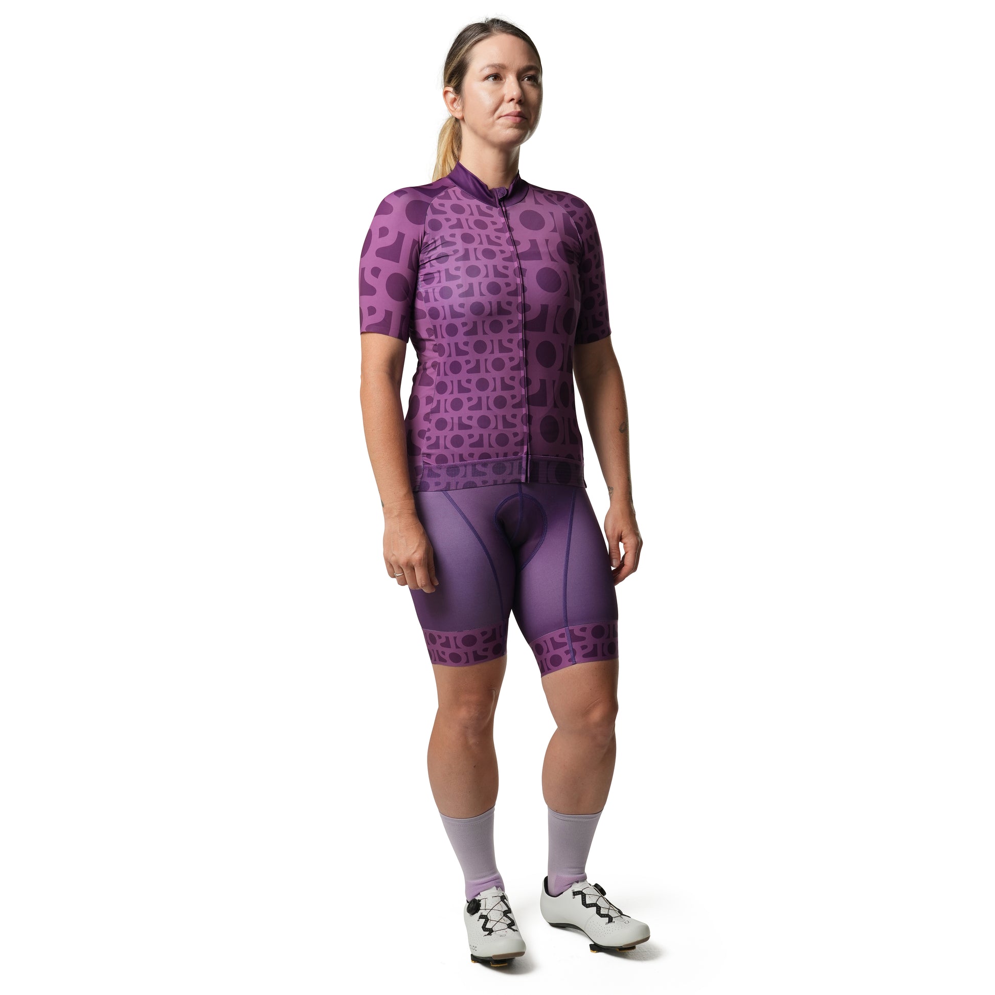 The Cassiopeia Aristo Cycling Jersey features a regal blackberry color, inspired by Boulder’s wildflowers.