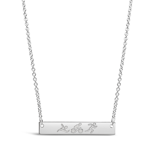 Triathlon Bar Necklace - Sterling silver is 92.5% pure silver