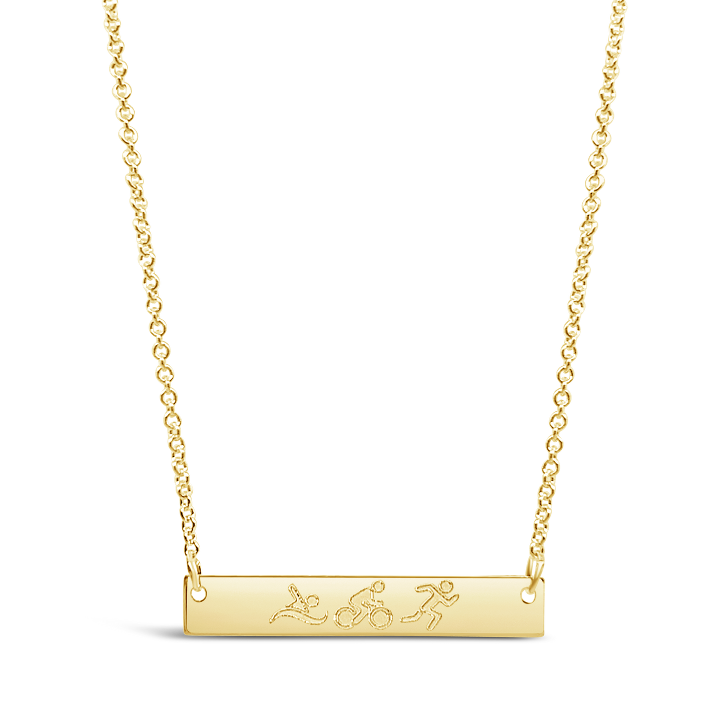 Triathlon Bar Necklace - Gold Filled