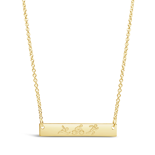 Triathlon Bar Necklace - Gold Filled