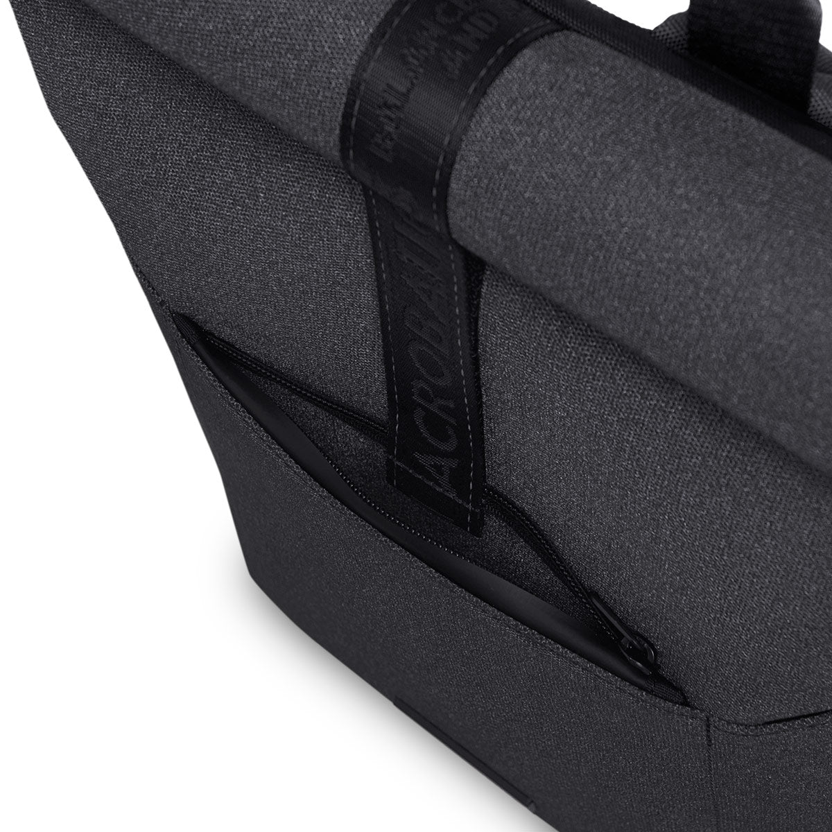 Cassiopeia eco-conscious commuter backpack, padded base, hook-and-loop closure, bottle holder