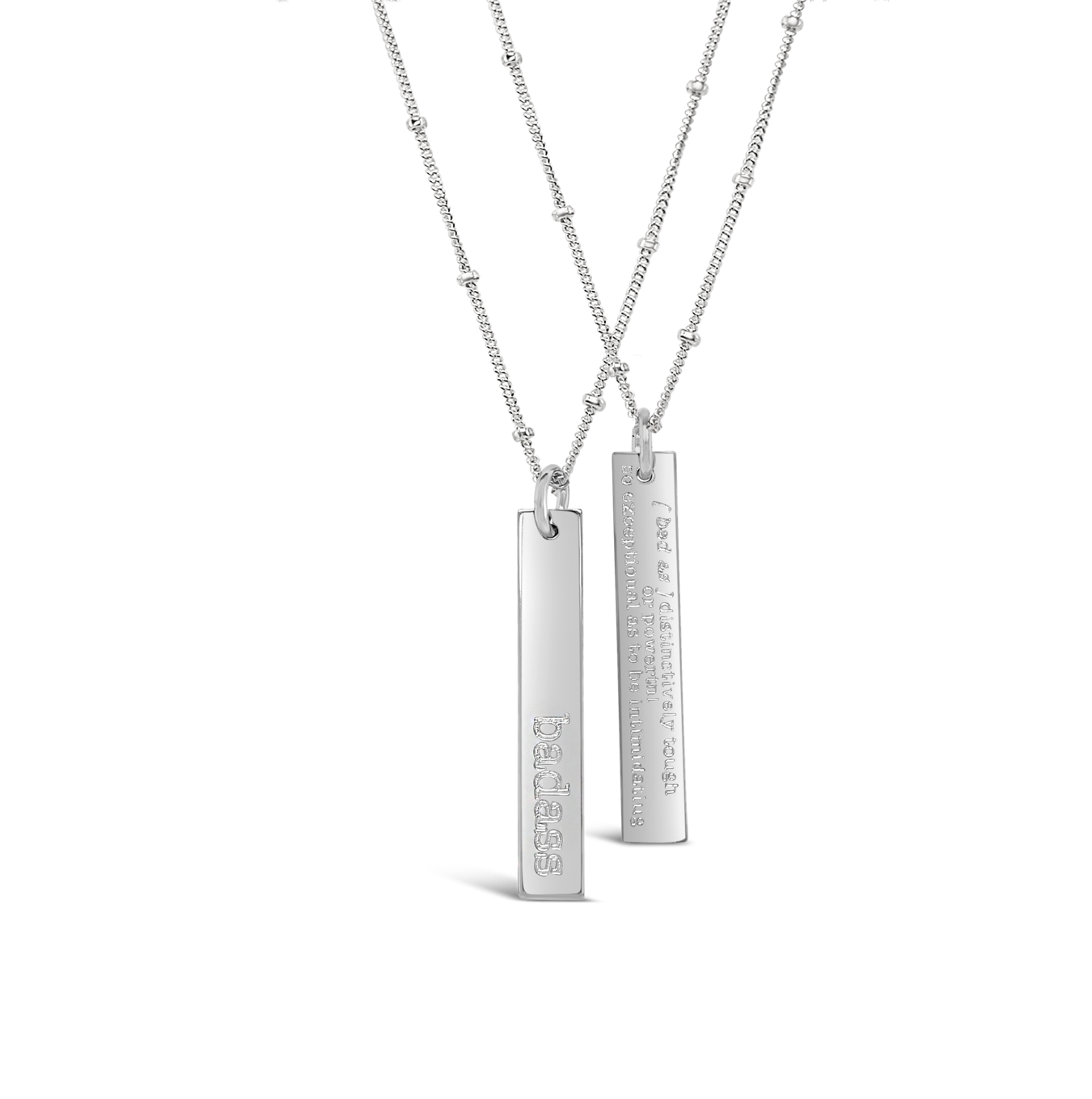 pair of Badass Defined Necklace - Silver