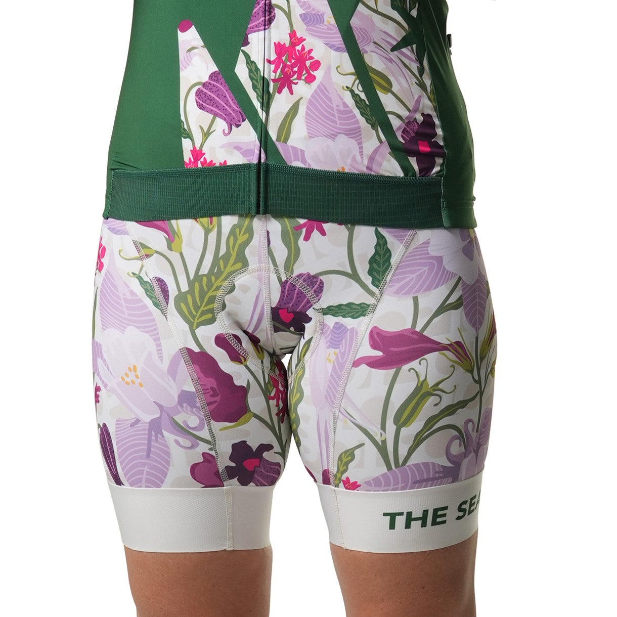 Stylish Cassiopeia Aristo Bib Shorts in Wildflower, perfect for long rides and feminine flair.