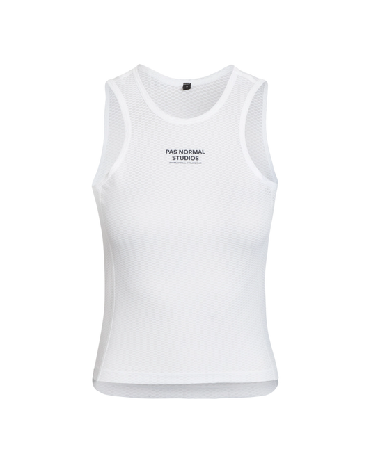 Women's sleeveless base layer in white by Cassiopeia, front view