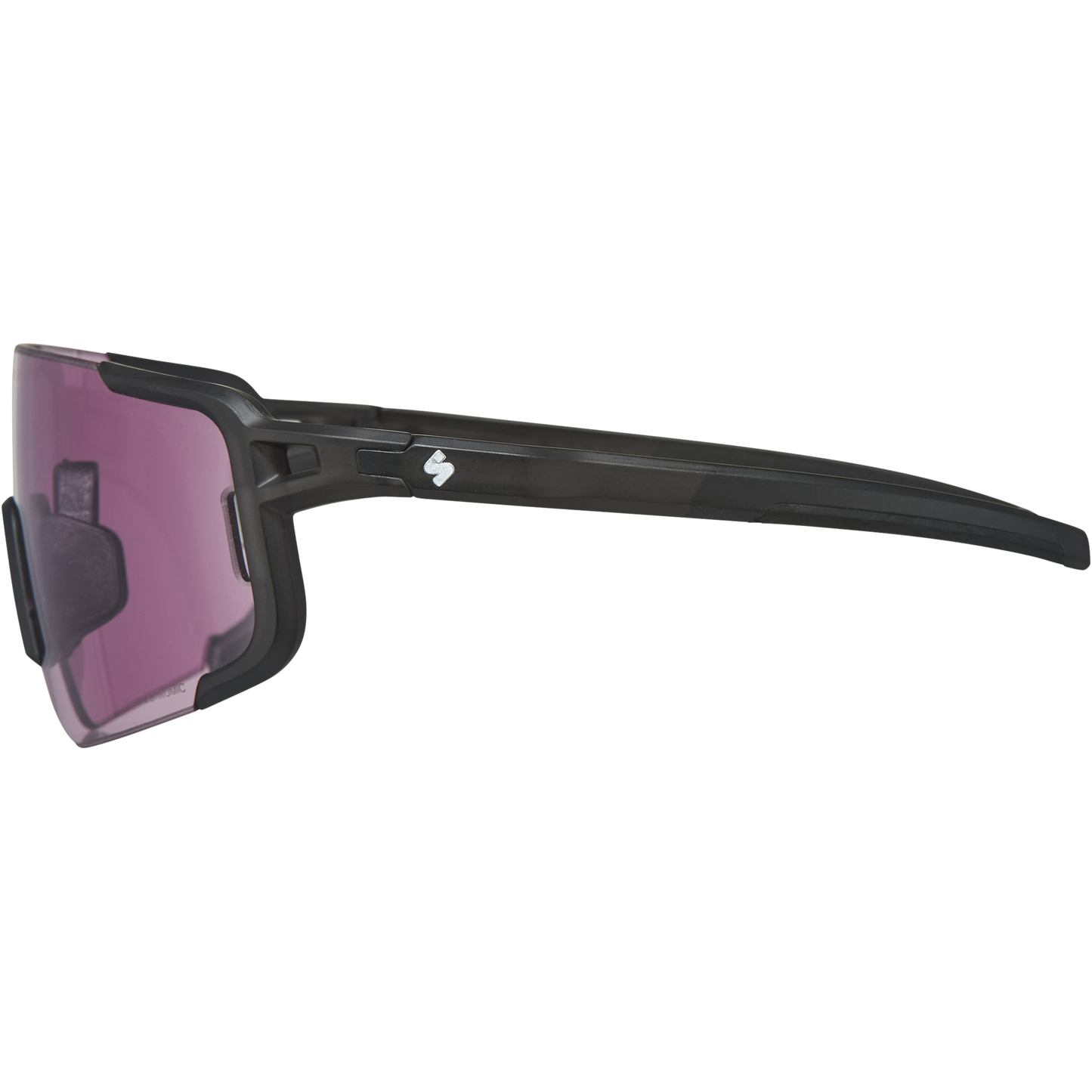Side profile of Ronin sunglasses with comfortable TPR inserts for a secure fit during activities.