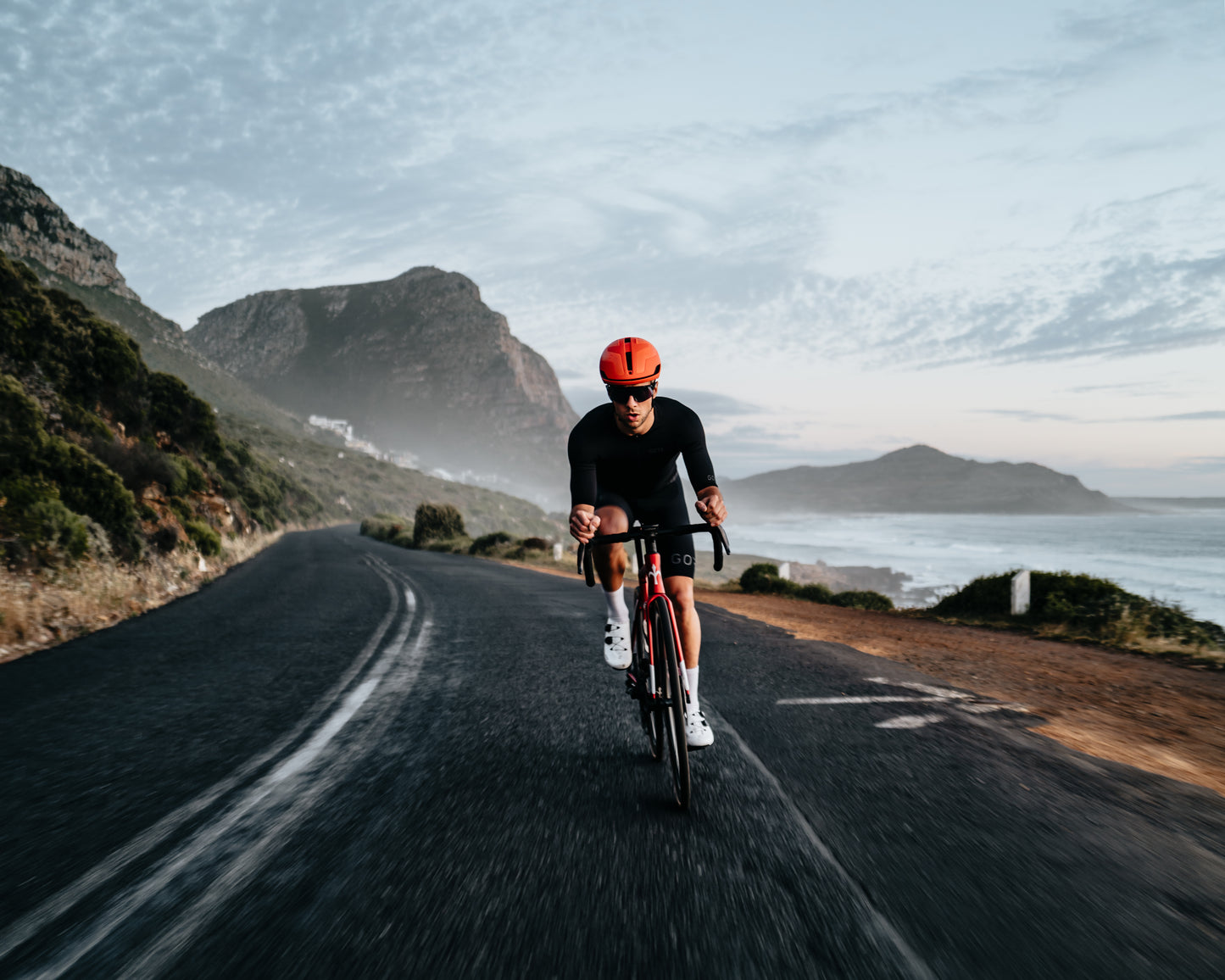Shinobi sunglasses offering 100% UV protection and a wide field of vision for cyclists.