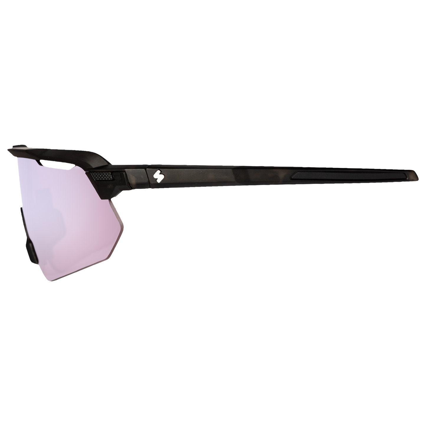 Side profile of Shinobi sunglasses featuring comfortable TPR co-molded inserts on the temples.