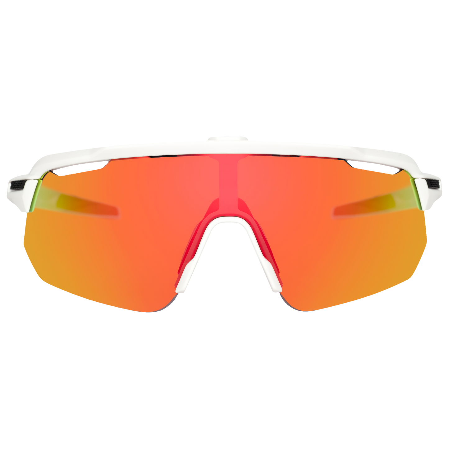 Detail of Shinobi sunglasses highlighting oleophobic and hydrophobic lens coatings.