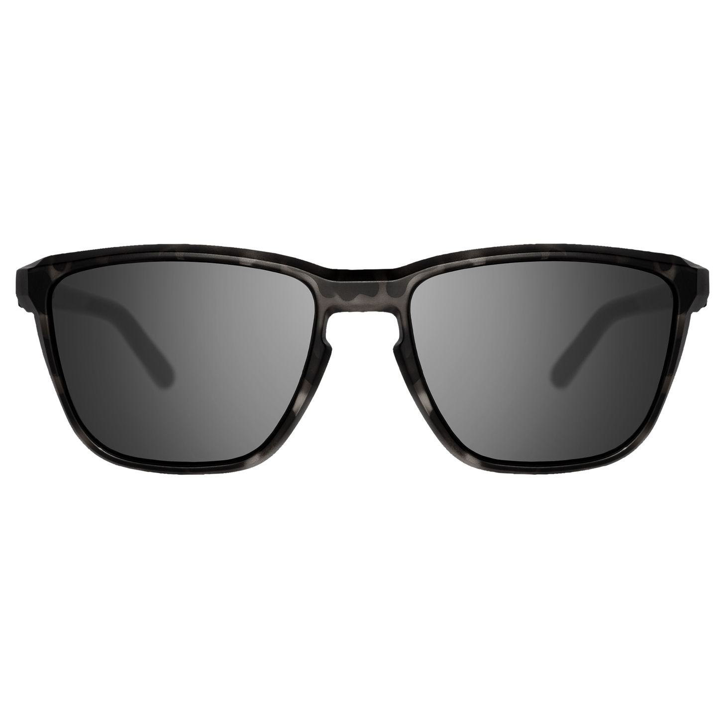 Front view of Tachi sunglasses showcasing the modern design and camo detailing.