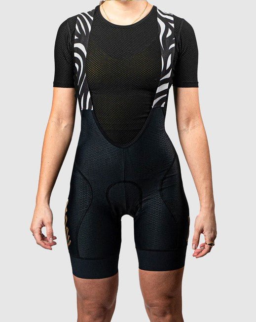 Cassiopeia compressive Italian bibs, silicone leg grippers, retro-reflective coffee detailing