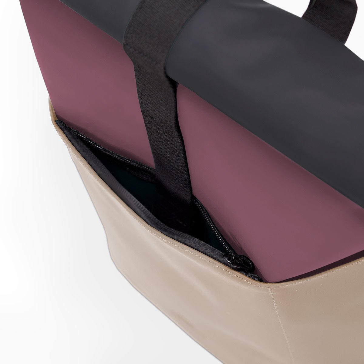 Cassiopeia multi-functional eggplant & nude bag, urban cycling or casual daypack