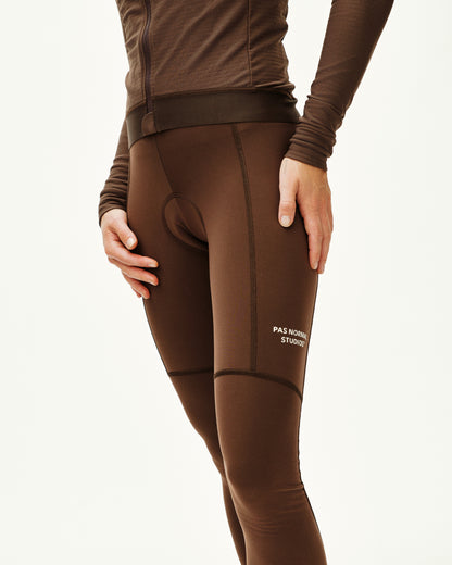 Brown riding pants with a visible brand logo on a white background