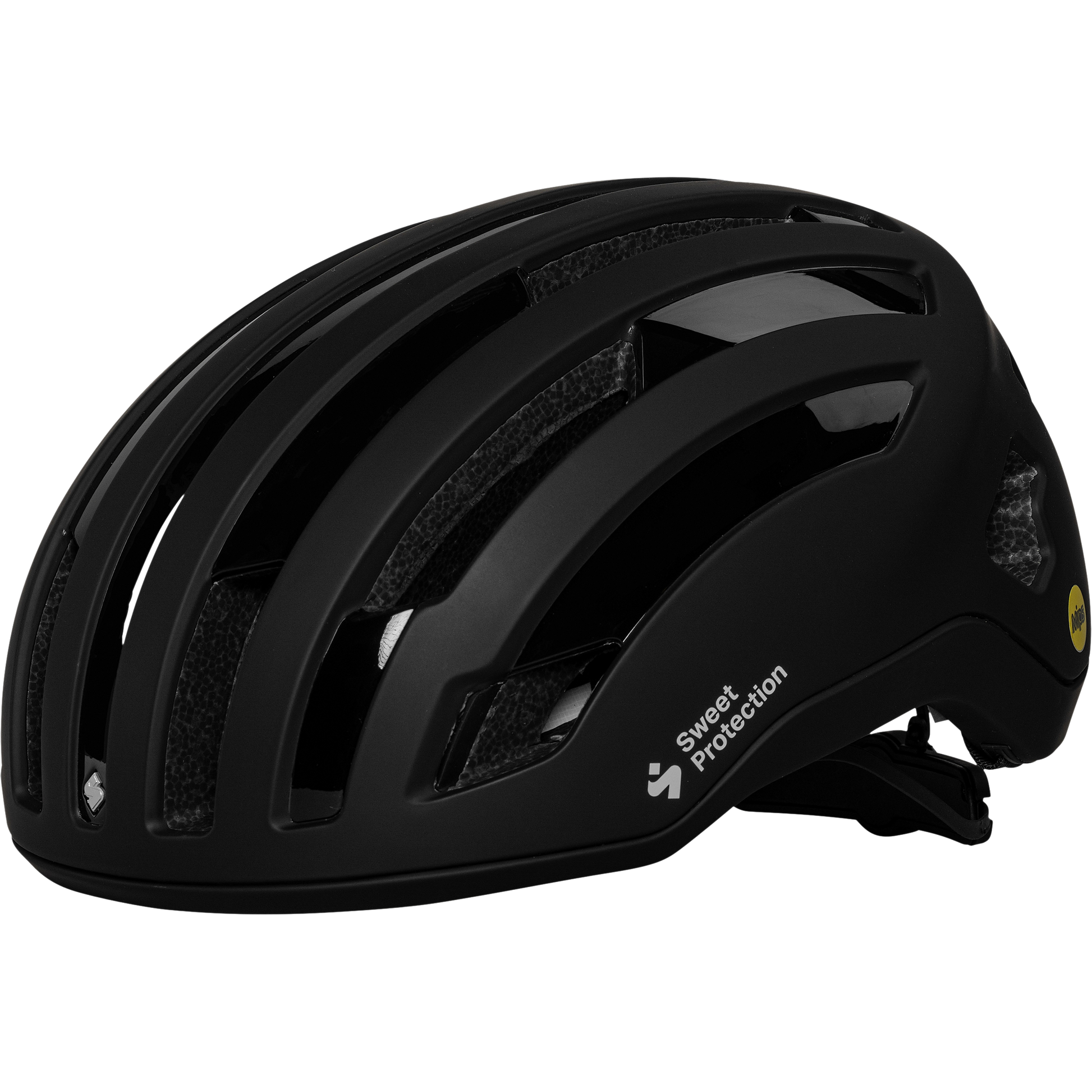 Matte black Outrider Mips helmet designed for all types of road and gravel biking, offering sleek protection and comfort.
