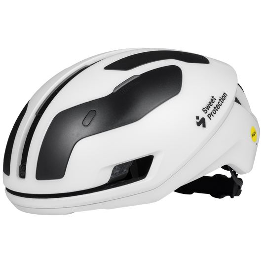 Satin white Falconer Aero 2Vi® Mips helmet designed for aerodynamic performance and safety in cycling.
