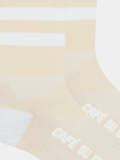 Skate Socks - White On Yellow