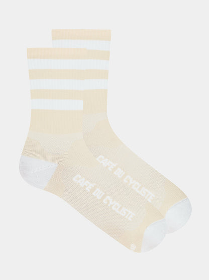 Skate Socks - White On Yellow