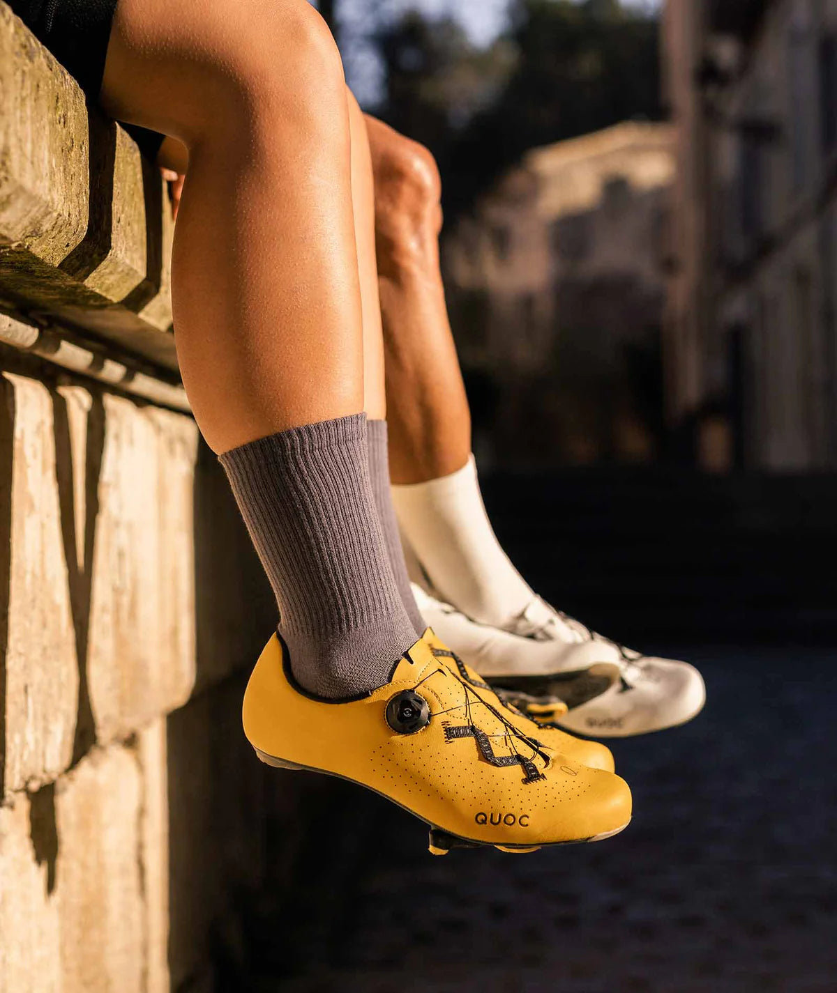 Detail of Escape Road Amber carbon composite outsole designed for flexibility and support
