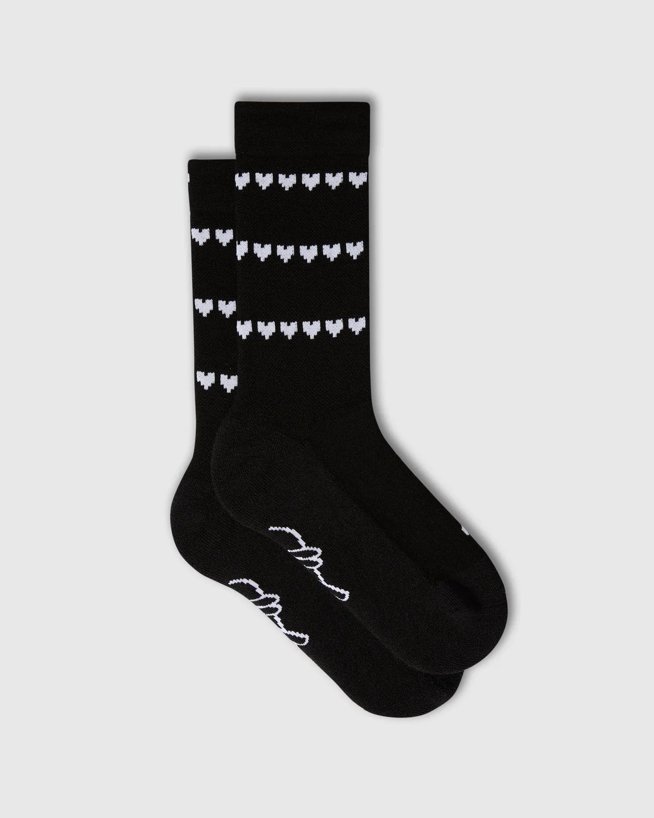 Merino Socks - Heart Black