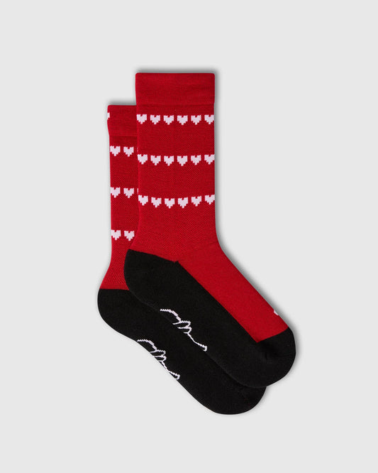 Merino Socks - Heart Red