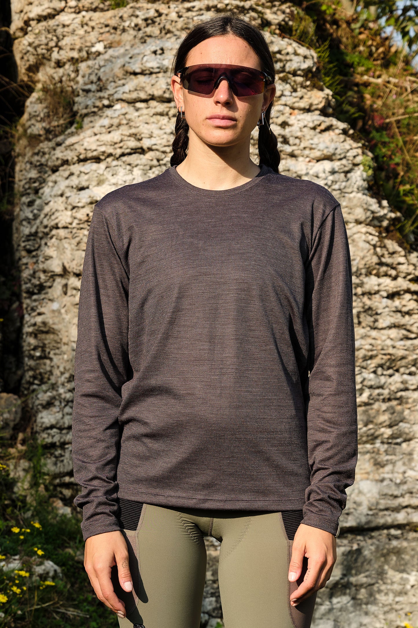 Beyond Gravel Long Sleeve Wool Tee - Black