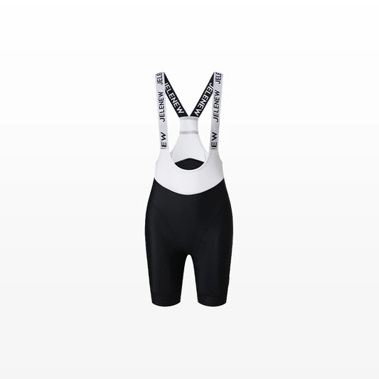 Evolve Y Back Bib Shorts 8" - White & Black