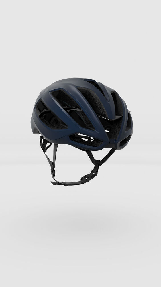 Side view of Protone Icon Helmet Blue Matt highlighting the helmet's performance features
